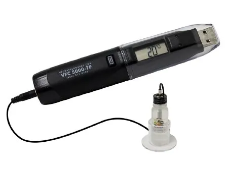 Control Solutions - VFC 5000 - VFC5000-TP - Refrigerator / Freezer Vaccine Data Logger Kit Vfc 5000 Fahrenheit / Celsius -40° To +257°f (-40° To +125°c) Bottle Probe Desk / Wall / Door Mount Battery Operated