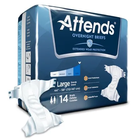 Attends Healthcare Products - Attends Overnight - DDEW30 -  Unisex Adult Incontinence Brief  Large Disposable Heavy Absorbency