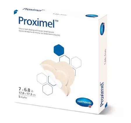 Hartmann - Proximel - 14600000 - Foam Dressing Proximel 6-4/5 X 7 Inch With Border Waterproof Film Backing Silicone Adhesive Sacral Sterile