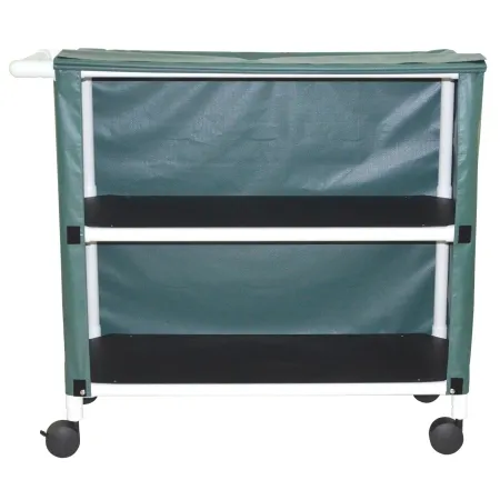MJM International - 345-2C-4 - Linen Cart 2 Shelves 4 Inch Casters