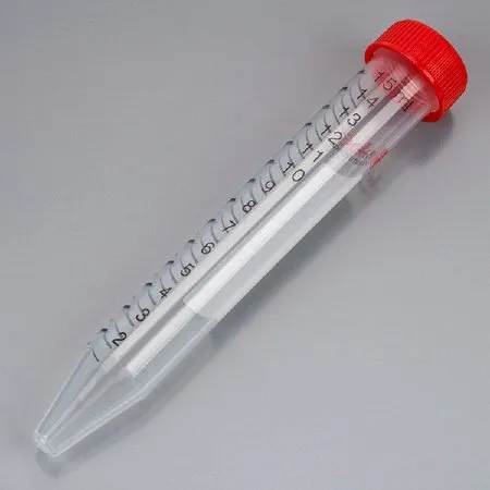 Globe Scientific - From: 6295 To: 6299 - Diamond Max Centrifuge Tube, Attached Red Flat Top Screw Cap, Pp, Printed Graduations, Sterile, Certified