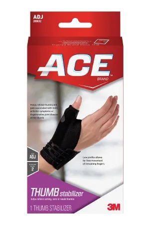 3M - Ace Brand Deluxe - 209632 - Thumb Stabilizer Ace Brand Deluxe Adult One Size Fits Most Lacing System Closure Right Hand Black