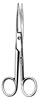 Sklar - Econo - 96-2593 - Operating Scissors Econo 4-1/2 Inch Length Floor Grade Stainless Steel Sterile Finger Ring Handle Straight Sharp Tip / Sharp Tip