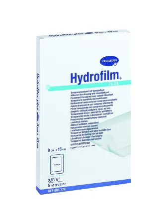 Hartmann - Hydrofilm Plus - 685774 - Composite Dressing Hydrofilm Plus 3-1/2 X 6 Inch Rectangle Sterile Waterproof Film Backing
