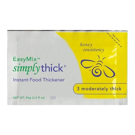 Simply Thick - SimplyThick Easy Mix - STBULK25L3 -  Food and Beverage Thickener  96 Gram Individual Packet Unflavored Gel IDDSI Level 3 Moderately Thick/Liquidized