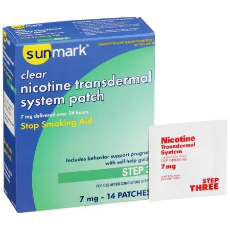 McKesson - sunmark - 70677003001 - Stop Smoking Aid sunmark 7 mg Strength Transdermal Patch