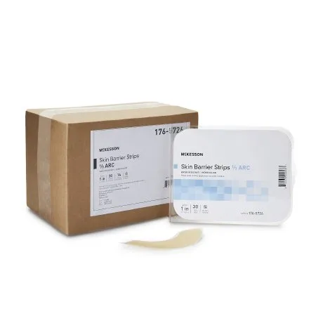 McKesson - 176-5726 - Skin Barrier Strip Moldable Standard Wear Adhesive without Tape Without Flange Universal System Hydrocolloid 1/3 Curve 1 Inch W