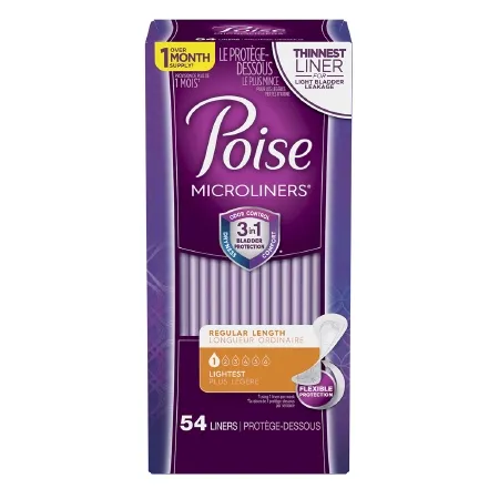 Kimberly Clark - Poise Microliners - 48294 - Bladder Control Pad Poise Microliners 5.9 Inch Length Light Absorbency Sodium Polyacrylate Core One Size Fits Most