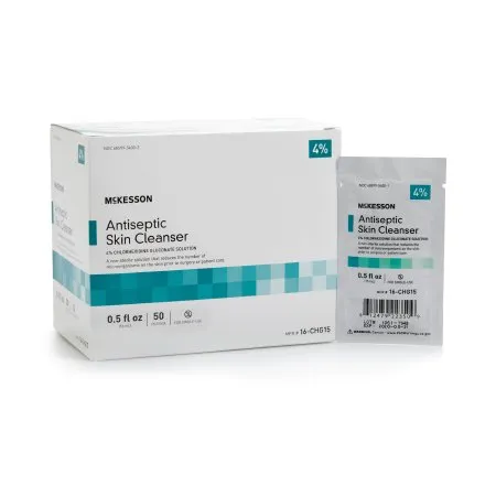 McKesson - 16-CHG15 - Antiseptic Skin Cleanser 15 mL Individual Packet 4% Strength CHG (Chlorhexidine Gluconate) / Isopropyl Alcohol NonSterile