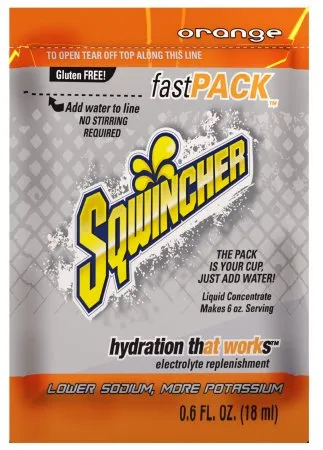 Kent Precision Foods - Sqwincher Fast Pack - 159015304 - Oral Electrolyte Solution Sqwincher Fast Pack Orange Flavor 0.6 oz. Electrolyte