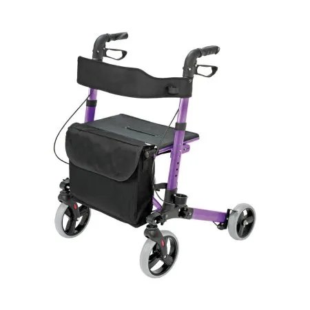 Mabis Healthcare - HealthSmart Gateway - 501-5012-1110 - 4 Wheel Rollator HealthSmart Gateway Purple Adjustable Height / Lightweight / Folding Aluminum Frame
