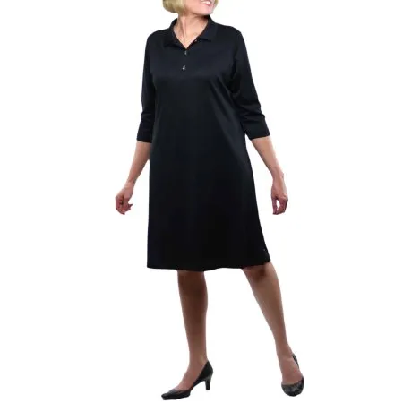 Narrative Apparel - Wdbps0125 - Polo Dress 3/4 Sleeve Black X-Small