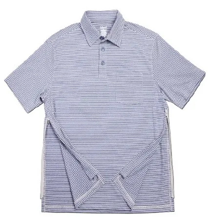 Narrative Apparel - MTPST0591 - Polo Shirt Authored®perfected Polo X-large Navy / Khaki Stripe 1 Pocket Short Sleeve Male