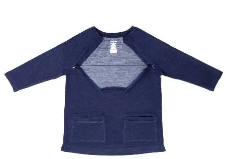 Narrative Apparel - WTBDZ0424 - Knit Top Authored®the Irreplaceable Top Large Bright Navy 2 Pockets 3/4 Raglan Sleeve Female