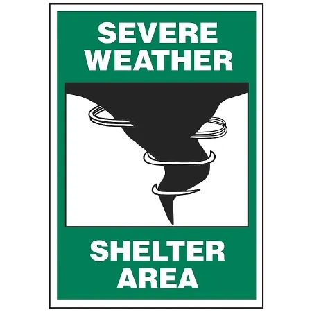 Uline - S-21755p - Wall Sign Directory Sign Severe Weather Shelter Area