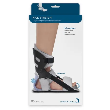 Brownmed - Nice Stretch - 51000 - Plantar Fasciitis Night Splint with Ice Pack Nice Stretch Small Buckle / Hook and Loop Closure Male 5 and Under / Female 6 and Under Left or Right Foot