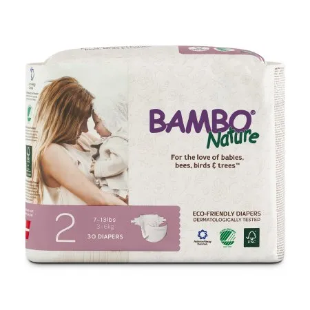 Abena - Bambo Nature - 16048 -  Unisex Baby Diaper  Size 2 Disposable Heavy Absorbency