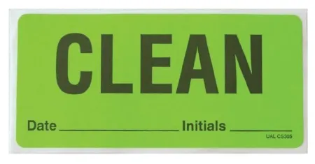 Market Lab - 13436 - Pre-printed Label Advisory Label Fluorescent Green Paper Clean Date_____initial_________ Black 1.8 X 4 Inch