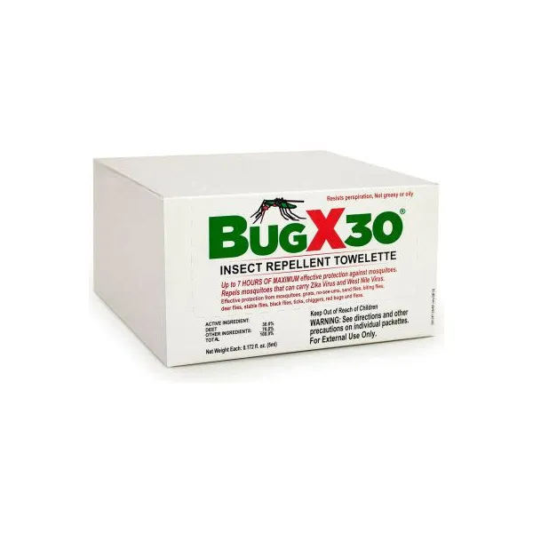 Coretex Products - BugX 30 - 12640 - Insect Repellent BugX 30 Towelette Individual Packet