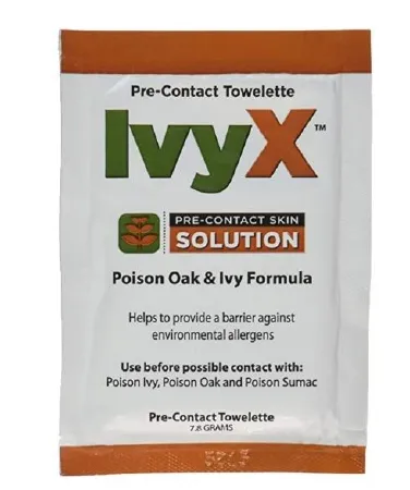 Coretex Products - IvyX Pre-Contact - 83640 - Itch Relief IvyX Pre-Contact Towelette 25 per Box Individual Packet