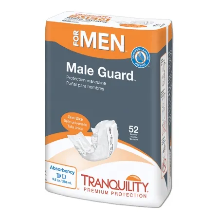 PBE - Principle Business Enterprises - Tranquility Male Guard - 2385 - Principle Business Enterprises  Bladder Control Pad  12 1/4 Inch Length Heavy Absorbency Superabsorbant Core One Size Fits Most