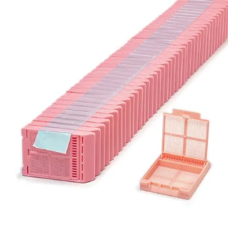 Simport Scientific - M507-3T - Micromesh Biopsy Cassette Quickload 45 Angle Stack -Taped- Acetal Pink Bulk 2000-cs