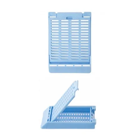 Simport Scientific - M509-6T - Slimsette Tissue Cassette Quickload 45 Angle Stack -Taped- Acetal Blue Bulk 2000-cs