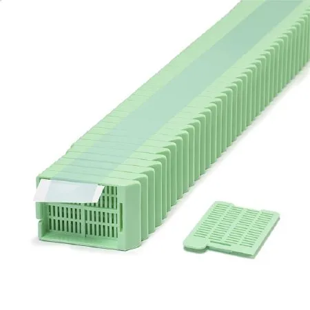Simport Scientific - M517-4T - Swingsette Tissue Cassette Quickload 45 Angle Stack -Taped- Acetal Green Bulk 2000-cs