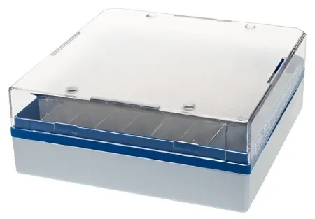 Simport Scientific - CryoSette - M956-40B - Cryo Storage Box Cryosette 2 X 5-1/4 X 5-1/4 Inch White Polycarbonate 40 Place Capacity