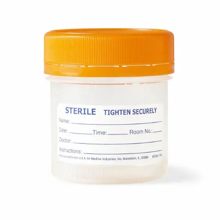 Medline - Click-N-Close - DYND30370 - Specimen Container for Pneumatic Tube Systems Click-N-Close 100 mL (3.4 oz.) Screw Cap Patient Information Sterile Fluid Path