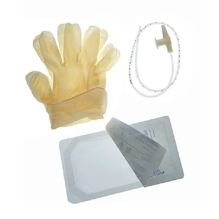 AMSure - Amsino - SCT14 - Mini Suction Catheter Tray, 14FR, Whistle Tip, 1 pr of Vinyl Gloves