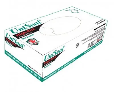American Healthcare Products - UniSeal Nitriflex - 094-0 - Exam Glove UniSeal Nitriflex 2X-Large NonSterile Nitrile Standard Cuff Length Fully Textured Blue Not Rated