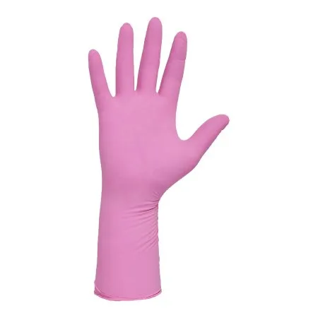 O&m Halyard - Pink Underguard - 47452 - Exam Glove Pink Underguard X-Small Nonsterile Nitrile Extended Cuff Length Textured Fingertips Pink Chemo Tested