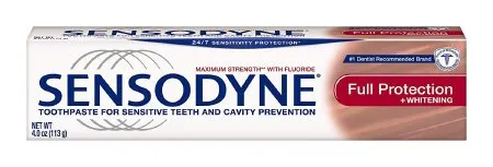 Glaxo Consumer Products - Sensodyne Full Protection Plus Whitening - 31015808375 - Toothpaste Sensodyne Full Protection Plus Whitening 4 oz. Tube