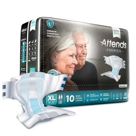 Attends Healthcare Products - Attends Premier - ALI-BR40 -  Unisex Adult Incontinence Brief  X Large Disposable Heavy Absorbency