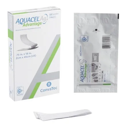 Convatec - From: 422300 To: 422301 - Aquacel AG Advantage Silver Hydrofiber Dressing Aquacel Ag Advantage 3/4 X 18 Inch Ribbon Sterile