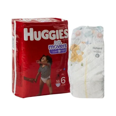 Kimberly Clark - Huggies Little Movers - 49693 -  Unisex Baby Diaper  Size 6 Disposable Moderate Absorbency