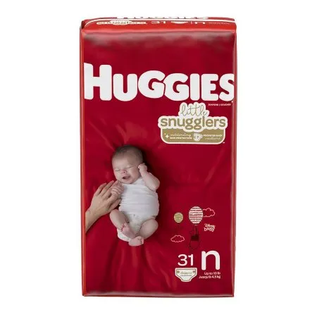Kimberly Clark - Huggies Little Snugglers - 49694 -  Unisex Baby Diaper  Newborn Disposable Moderate Absorbency