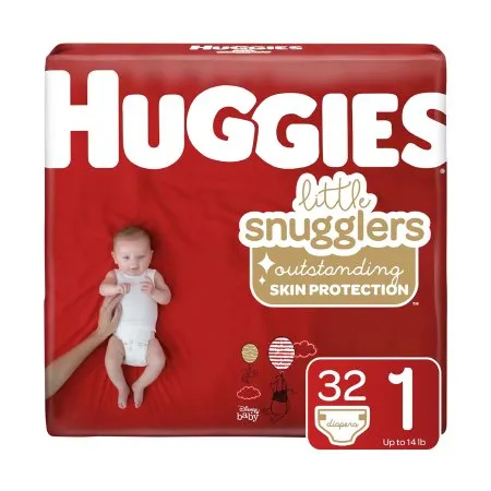 Kimberly Clark - Huggies Little Snugglers - 49695 -  Unisex Baby Diaper  Size 1 Disposable Moderate Absorbency
