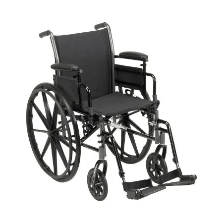 McKesson - 146-K320ADDA-ELR - Lightweight Wheelchair McKesson Dual Axle Desk Length Arm Elevating Legrest Black Upholstery 20 Inch Seat Width Adult 300 lbs. Weight Capacity