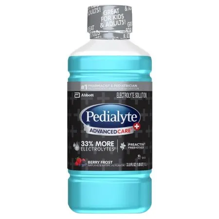 Abbott - Pedialyte AdvancedCare Plus - 66641 -  Oral Electrolyte Solution  Berry Frost Flavor 33.8 oz. Electrolyte