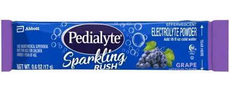 Abbott Nutrition - Pedialyte Sparkling Rush Powder Packs - 67225 - Oral Electrolyte Solution Pedialyte Sparkling Rush Powder Packs Grape Flavor 0.6 Oz. Electrolyte