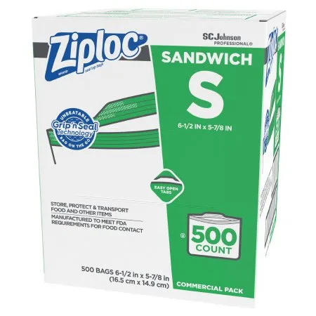 SC Johnson - SJN682255 - Reclosable Bag Ziploc? 6 X 6-1/1 Inch Plastic Clear Zipper Closure