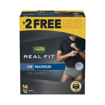 Kimberly Clark - Depend Real Fit - 51016 -  Male Adult Absorbent Underwear  Pull On with Tear Away Seams Small / Medium Disposable Heavy Absorbency