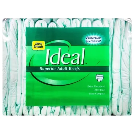 Ideal Brands - IC-4064/1 - Unisex Adult Incontinence Brief Medium Disposable Moderate Absorbency