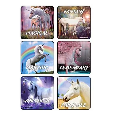 Medibadge - Kids Love Stickers - 2956 - Kids Love Stickers 90 per Roll Fantasy Unicorns Sticker 2-1/2 Inch