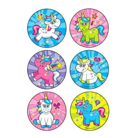 Medibadge - Kids Love Stickers - 2962 - Kids Love Stickers 90 Per Roll Cartoon Unicorns Sticker 2-1/2 Inch