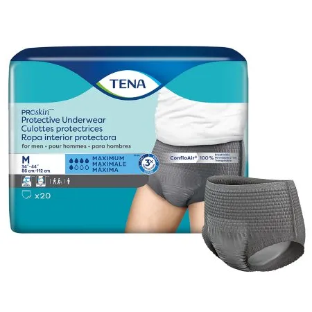 Essity Health & Medical Solutions - TENA ProSkin Protective - From: 73520 To: 73540 - Essity  Male Adult Absorbent Underwear  Pull On with Tear Away Seams Medium Disposable Moderate Absorbency