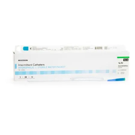 McKesson - 16-MH1614C - Urethral Catheter Mckesson Coude Tip Hydrophilic Coated Pvc 14 Fr. 16 Inch