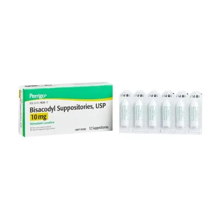 Perrigo - 00574705012 - Laxative Perrigo Suppository 12 per Box 10 mg Strength Bisacodyl USP